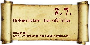 Hofmeister Tarzícia névjegykártya